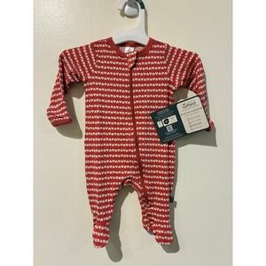 NWT Gerber Modern Moments Newborn Red White Heart Print Viscose Footed Sleeper